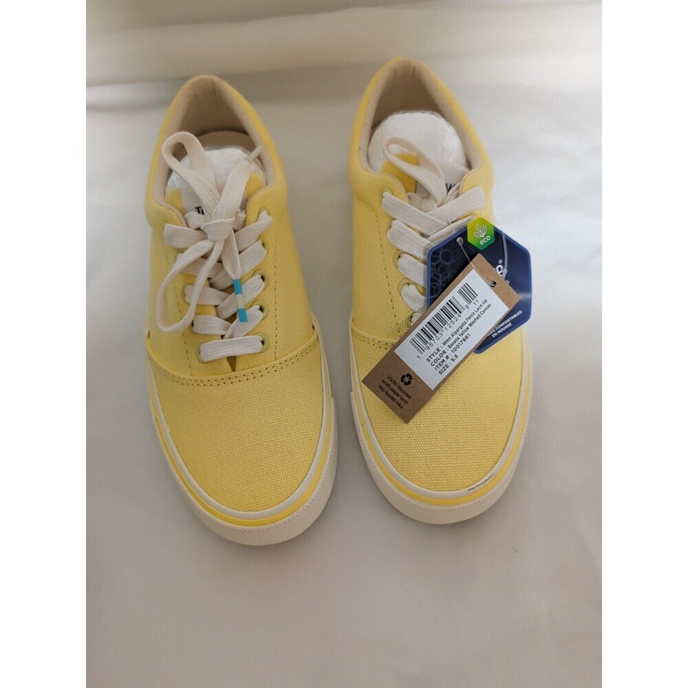 TOMS Alpargata Fenix Women's Casual Sneakers, Yellow Lace-up Shoes Size W 5.5 - Picture 2 of 14